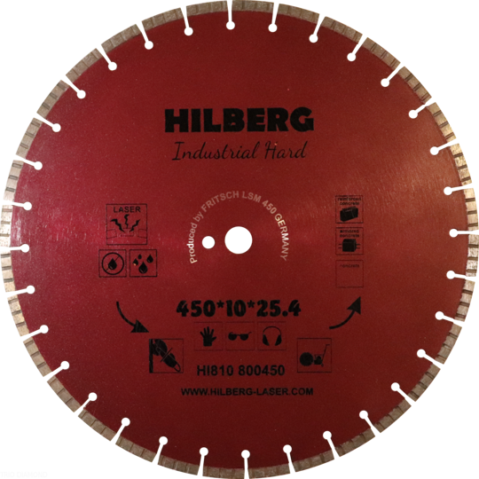 Диск алмазный отрезной 450*25,4*12 Hilberg Industrial Hard HI810